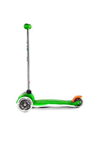 Micro ® Mini Classic LED, Patinete 3 Ruedas, 2-5 Años, Peso 1,90kg, Carga Máx 50kg, Altura 68cm, Rodamientos ABEC9 (Verde)