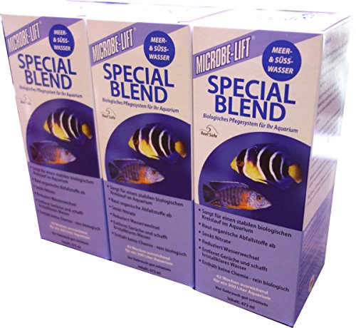 Microbe-Lift Special Blend 3x473ml de purificador de agua para acuarios, bacterias präparat, mar agua, agua dulce