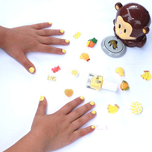 Miss Nella nueva colección de verano BANANA SPLIT- amarillo Esmalte especial para uñas con brillos para niños, fórmula despegable, a base de agua y sin olor