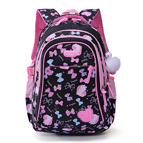 Mochila Escolar para niños, Mochila Escolar para Niñas Estudiantes Bolso Colegio Impermeable - Negro