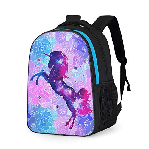 Mochila escolar para niños pequeños y niñas, lila galaxia, caballo, unicornio, mochila para niños, mochila duradera, mochila de senderismo para guarderías, escuela primaria Gris gris talla única