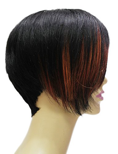 Mode pelucas wigstyle Rihanna peinado mano gebunden 100% real pelo corto Mixed Color recto Promi pelucas