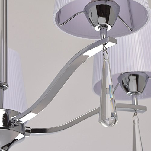 Moderno Candelabros 5 focos chromfarbiges metal cristal transparente acrílico pantallas suave luz salón dormitorio No Incluidas.5 * 40 W E14 2700 K