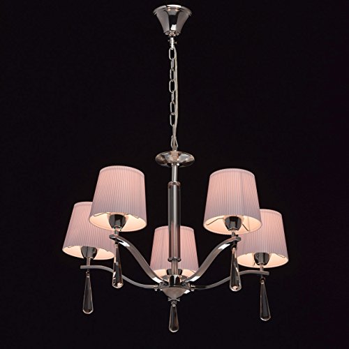 Moderno Candelabros 5 focos chromfarbiges metal cristal transparente acrílico pantallas suave luz salón dormitorio No Incluidas.5 * 40 W E14 2700 K