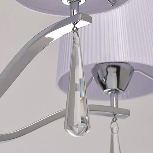 Moderno Candelabros 5 focos chromfarbiges metal cristal transparente acrílico pantallas suave luz salón dormitorio No Incluidas.5 * 40 W E14 2700 K