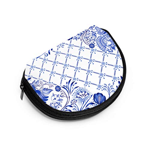 Monedero pequeño Azul Blanco Obra de Arte de cerámica Antigua con Cremallera Bolsa de Cambio Monedero con Cremallera Mini Bolsas de Maquillaje cosmético para Mujeres Niñas Regalos y Decoraciones de f