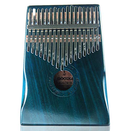 Moozica 17 teclas Kalimba, piano marimba de pulgar de madera de tono sólido de alta calidad con estuche protector e instrucción de aprendizaje (Mahogany-K17BL)