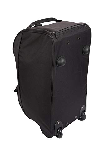 Mountain Warehouse Bolsa Plegable con Ruedas de 40 L - Maleta Ligera, compacta, con Asas de Transporte - para Viajes, excursiones, Viajes de mochilero Negro Talla única