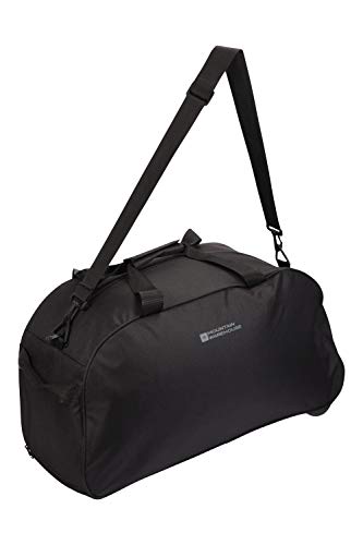 Mountain Warehouse Bolsa Plegable con Ruedas de 40 L - Maleta Ligera, compacta, con Asas de Transporte - para Viajes, excursiones, Viajes de mochilero Negro Talla única