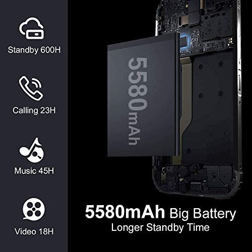 Movil Resistente, Blackview BV5900 Smartphone 4G con 5.7" HD+ IPS (3GB+32GB, 13MP/0.3MP+5MP, Batería 5580mAh, Android 9.0, MT6761, Dual Sim) Movil Antigolpes, IP69K/NFC/Face ID/GPS/Brújula-Naranja