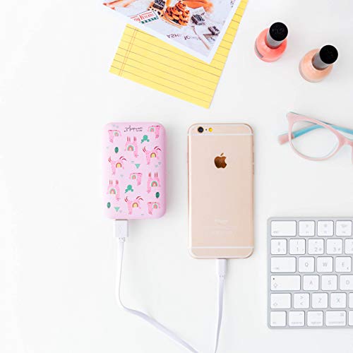 Mr. Wonderful - Powerbank de 10.000 mAh Marca Mr. Wonderful de Llamas Rosa con Funda