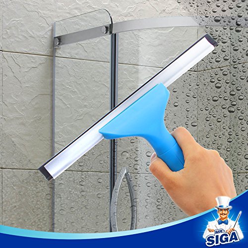 MR.SIGA 25 cm Ventana Limpieza Combo - Rasqueta limpiacristales y Microfibra Ventana Arandela