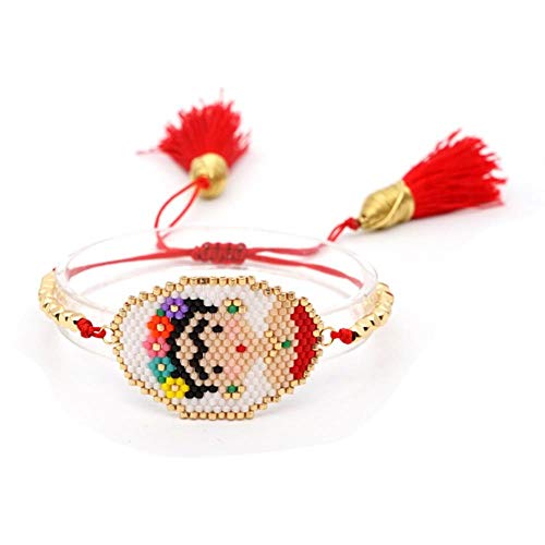 Muate Design Boho Cartoon Pulseras para WMIYUKI mexicanos artistas hechos a mano, joyas Delica perlas tejidas regalo, Mujer, Taza dorada., talla única