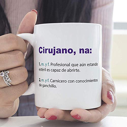 MUGFFINS Tazas Desayuno Originales de Profesiones para Regalar a Trabajadores - Tazas para cirujanos Tazas con Frases y Mensajes alegres y Divertidos