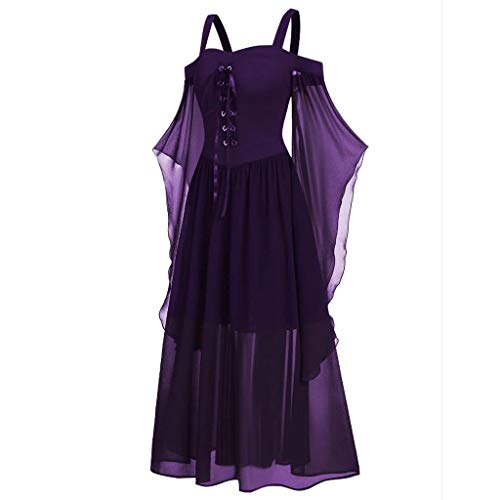 Mujer Vestido de Básico Halloween Faldas con Impresión con Calabaza de Manga Larga Vestidos de Mujer Camisa Casual Top Manga Larga Túnico Fiesta de Noche Vestidos Vintage Vestido Cuello