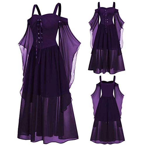 Mujer Vestido de Básico Halloween Faldas con Impresión con Calabaza de Manga Larga Vestidos de Mujer Camisa Casual Top Manga Larga Túnico Fiesta de Noche Vestidos Vintage Vestido Cuello