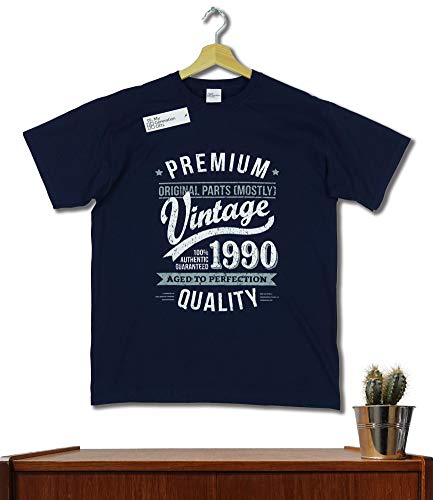 My Generation Gifts Vintage Year - Aged to Perfection - 30 Cumpleaños Años - Regalo de Cumpleaños Camiseta para Hombre - Azul Marino XL