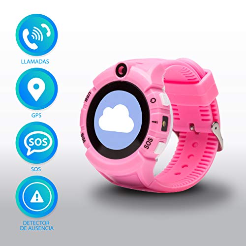 MY WATCH Smartwatch Niño - Reloj Inteligente con Localizador GPS Niños - Compatible iOS/Android - Botón SOS y Detección de Ausencia del Reloj - Reloj Inteligente - Todas Las Operadoras