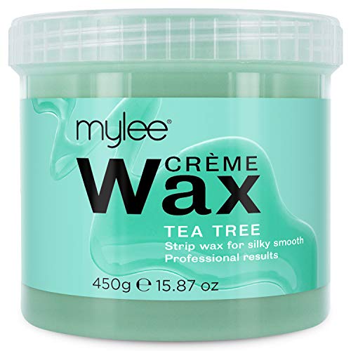 Mylee Kit completo de depilación con calefactor + tiras + espátulas + loción de cuidado previo y posterior - Enchufe europeo (kit + cera de árbol de té)