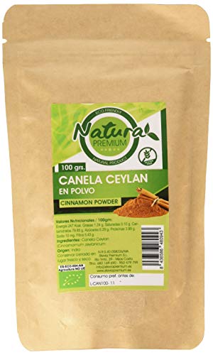 Natura Premium Canela Ceylan en Polvo, 100g, Pack de 1