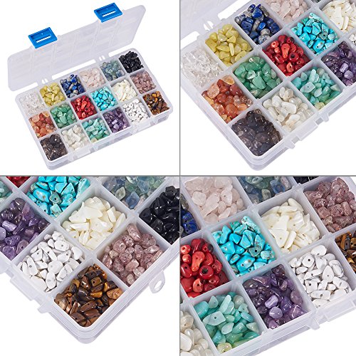 NBEADS 1 Caja de 18 Cuentas de Piedras Preciosas de 4-8 mm con Forma de Nugget Natural Irregular Sueltas con Piedra para Hacer joyería