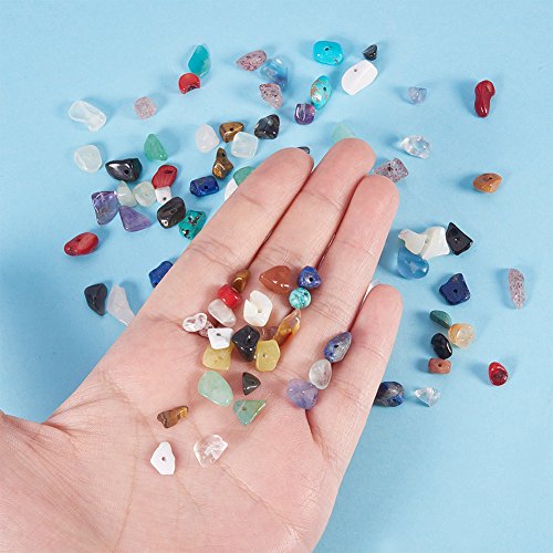 NBEADS 1 Caja de 18 Cuentas de Piedras Preciosas de 4-8 mm con Forma de Nugget Natural Irregular Sueltas con Piedra para Hacer joyería