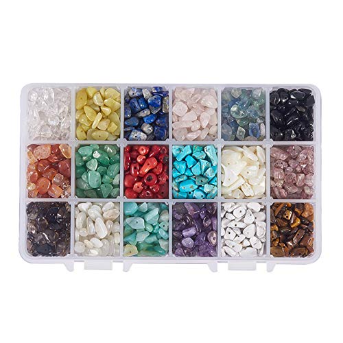 NBEADS 1 Caja de 18 Cuentas de Piedras Preciosas de 4-8 mm con Forma de Nugget Natural Irregular Sueltas con Piedra para Hacer joyería