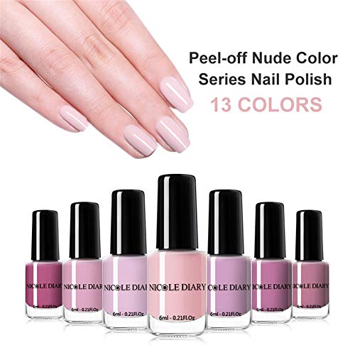 NICOLE DIARY 13 Color Nail Polish purity color Nail Art Starter Kit Peel Off Nail Art Barniz Desnudo Serie Salon Decor Collection 6 ml