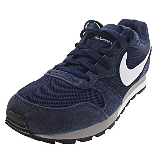 Nike MD Runner 2, Zapatillas para Hombre, Midnight Navy/White/Wolf Grey, 43 EU