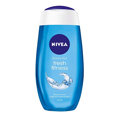 Nivea - Gel de ducha Fresh Fitness en paquete de 6 unidades de 250 ml, gel de ducha fresco y regenerador, limpiador corporal de gel enriquecido con minerales marinos