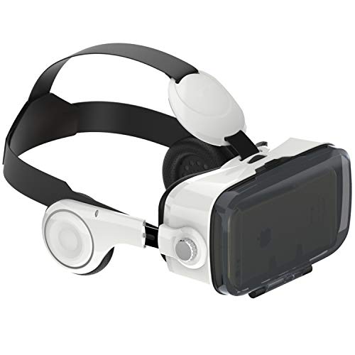 NK GF3114 - Gafas con Visor Adaptador 3D Realidad Virtual VR - Smartphone, con Auriculares, Ángulo de visión 100°, Lente 42mm, Android & iOS