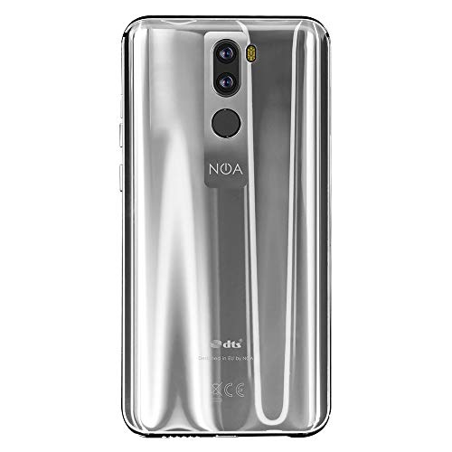 NOA N10 Smartphone 4G LTE Desbloqueado | Dual SIM | CPU 16 NM 8X 2.5 GHz | 6.18"19: 9 FHD + IPS | Android 8.1 | 64GB + 4GB | Cámara Dual de 16MP | ID de Rostro | Plata