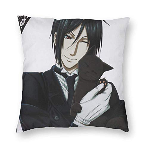 Not Applicable Throw Pillow Covers Anime Black Butler Sebastian Michaelis Ropa De Cama Personalizada Impresión A Doble Cara Cuadrada 45 X 45 Cm Regalo De Cumpleaños Dormitorio Funda De Almohada