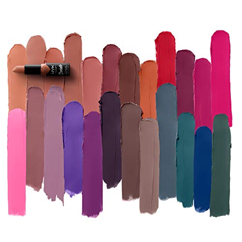 NYX Professional Makeup NYX Professional Makeup Barra de Labios Mate de Larga duración y Cobertura Total Suede Matte Lipstick Tono 15 Violet Smoke Color Gris Oscuro, Mujer, Talla única