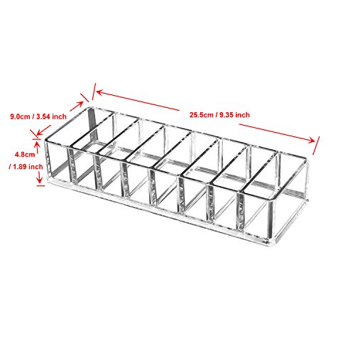 OKVGO Organizador de cosméticos compacto acrílico para sombra de ojos, colorete, subrayadores, polvos, maquillaje soporte (transparente 8 ranuras)