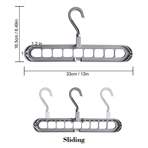 OnlineTek Hanger Ahorro de Espacio, 6 Piezas 9 Hoyos Magic Hanger Hanger Plegable Organizador Colgante para múltiples Ganchos, Soporte para Colgador de gabinete(Rosa)