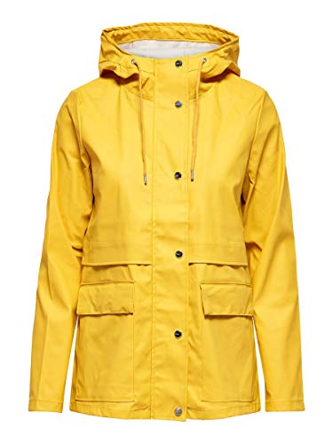 Only onlTRAIN Short Raincoat OTW Noos impermeable, Amarillo (Yolk Yellow Yolk Yellow), 42 (Talla del fabricante: X-Large) para Mujer