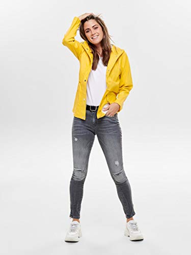 Only onlTRAIN Short Raincoat OTW Noos impermeable, Amarillo (Yolk Yellow Yolk Yellow), 42 (Talla del fabricante: X-Large) para Mujer