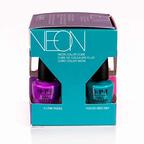 OPI Mini, Gel de Manicura y Pedicura Neons Summer 19 Mini Cube Kit - 4 Piezas