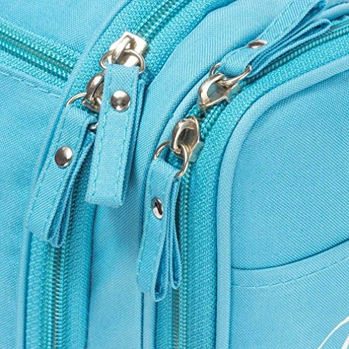 Organizador de Maquillaje Impermeable, Bolsa para Maquillaje de Viaje Extra Grande Bolsa de Lavado de Ducha Impermeable Personal Bolsa de Viaje con Gancho (Azul)