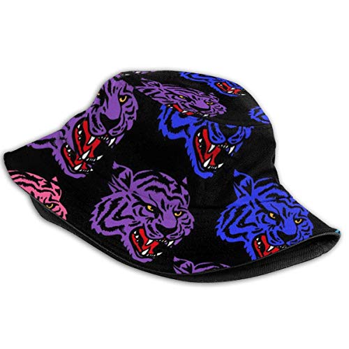 out Angry Neon Heads Wild Tiger Unisex Gorros de Pescador Sombreros de Pesca Flat Top Fisherman Hat Outdoor Sun Cap