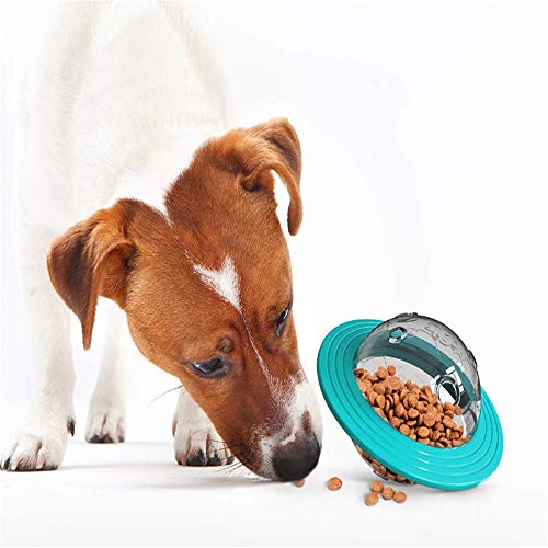 OUYAYA Comedero Para Perros Juguete De Alimentación Para Gatos Vaso Para Mascotas Bola Con Fugas Entrenamiento De Mascotas Cuenco Divertido Juguete Para Perros Con Fugas Frisbee (Yellow, 16.4X11.2cm)