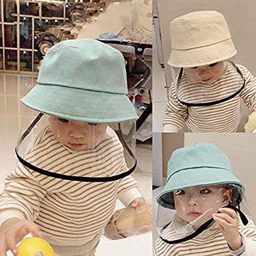 PAADIYA Sombrero Protector Tapa antisaliva Bebé Transparente Careta Tapa del Cubo Sombrero para el Sol Algodón Primavera Verano Sombrero de Pescador Gorra de Visera Al Aire Libre Colegio