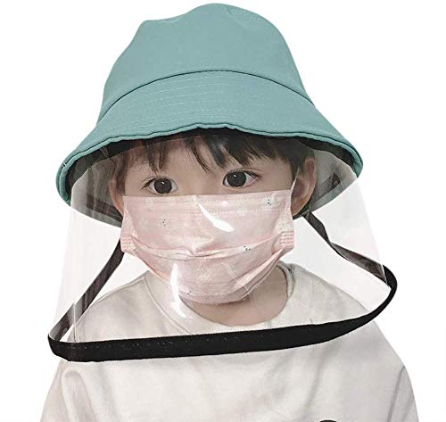 PAADIYA Sombrero Protector Tapa antisaliva Bebé Transparente Careta Tapa del Cubo Sombrero para el Sol Algodón Primavera Verano Sombrero de Pescador Gorra de Visera Al Aire Libre Colegio