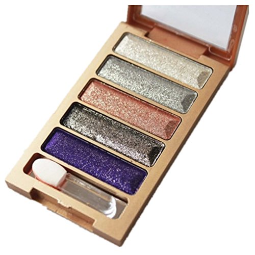 Paleta de Sombras de Ojos, WINWINTOM Nuevo 5 Colores Paleta de Sombras de Ojos con Maquillaje de Ojos de Brillo (Color_5)