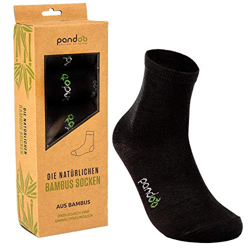 pandoo Paquete de 6 Calcetines Deportivos de bambú Unisex Deportes y Ocio - Transpirable, antitranspirante, Banda Confort sin Goma, Resistente a los olores y antibacteriana