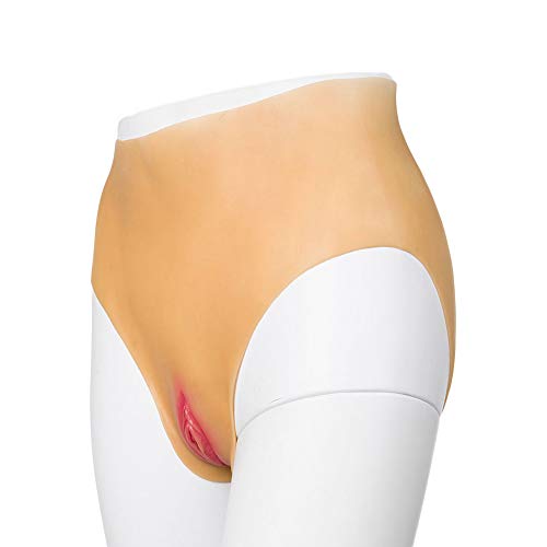 Pantalones De Silicona Falsa para Mujer Vagina Cadera Mejora Panty para Hombres Crossdresser Transgender, Cintura 53-110Cm,Flesh