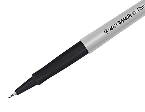 Paper Mate Flair UF - Rotulador, punta ultrafina de 0.4 mm, caja de 12, color negro