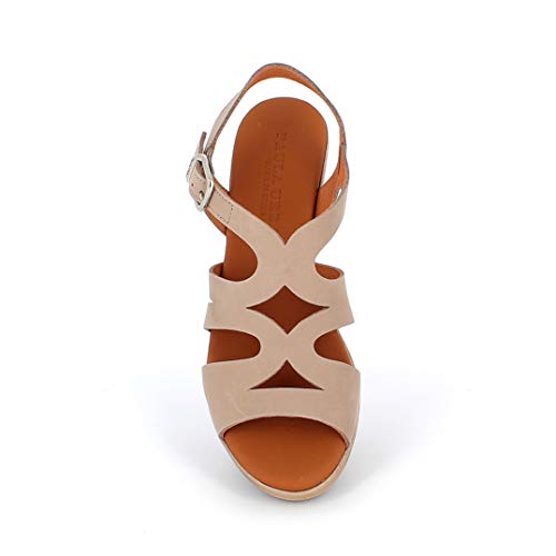 PAULA URBAN - Sandalias Vestir - Cuero para: Mujer Color: Nabuk/Tortola Talla: 37