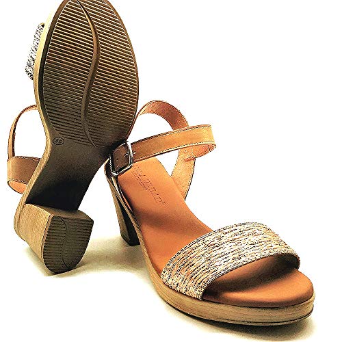 PAULA URBAN - Sandalias Vestir - Cuero para: Mujer Color: Trenza-Bangla/Nude Talla: 37